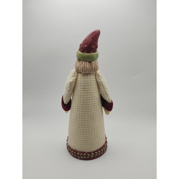 Walmart Santa Figurine Christmas Holiday Red Green Cream Resin Folk Art Style 9” - Picture 5 of 8